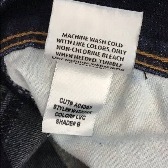 Hudson Jeans Mid Rise Collin Dark Wash LVC Slim Straight Flap Jeans sz 24 x 32 - Picture 8 of 10